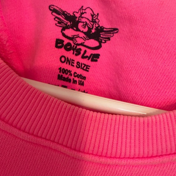 Boys Lie Neon Pink Sweatshirt - Picture 5 of 6